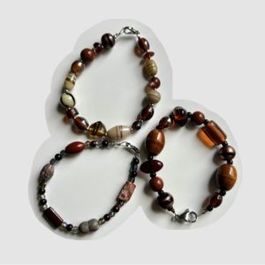 CRYSTAL & GLASS Beaded Bracelet Set